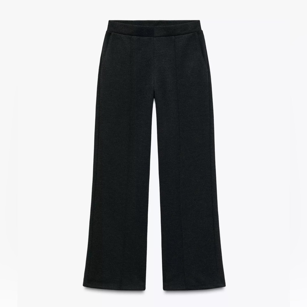 ZARA SOFT INTERLOCK WIDE-LEG PANTS SIZE S